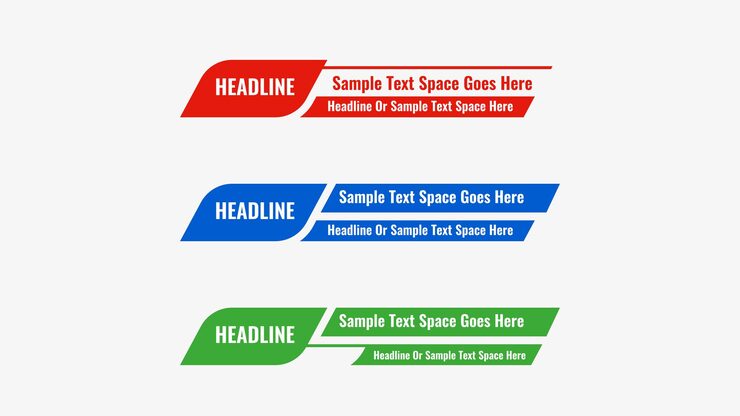 Modern Lower third banner Set of bundle vector template
