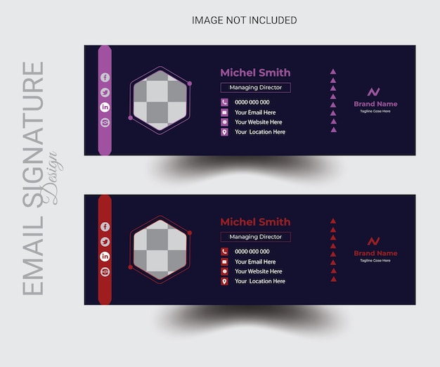 Vector modern and minimal email signature design