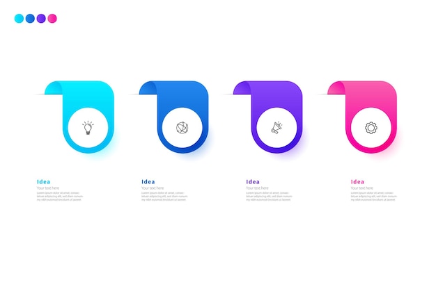 Vector modern minimalist elegant clean circular steps editable infographic design template vector