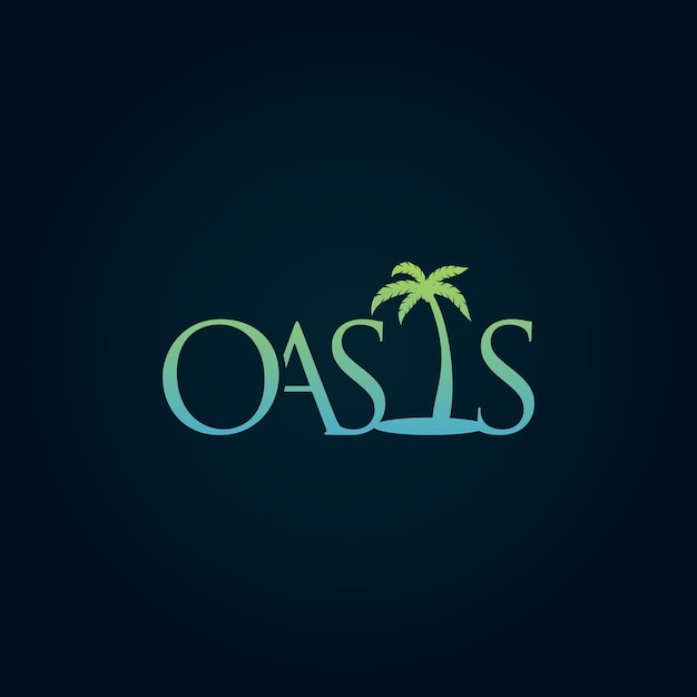 modern oasis flat logo illustration design