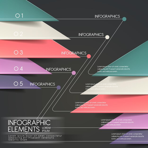 Vector modern paper cut triangle infographic elements template