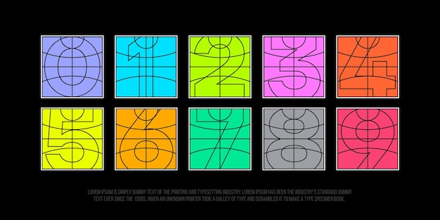 Vector modern professional vector numbers in sport theme