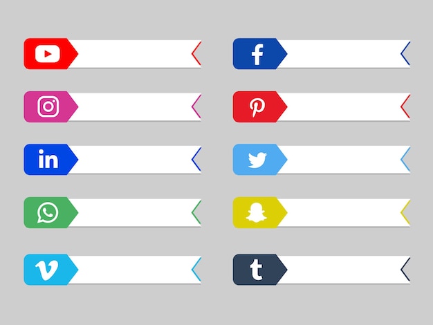 Vector modern social media lower third set