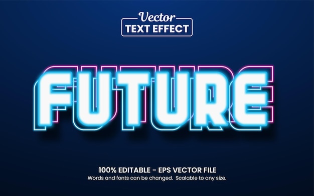 Vector modern space theme glowing bright color 3d editable text effect