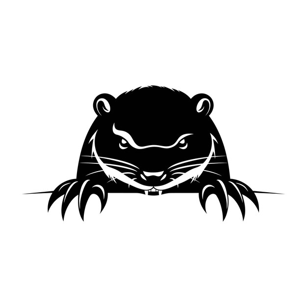 Vector mole aggressive silhouette vector illustration