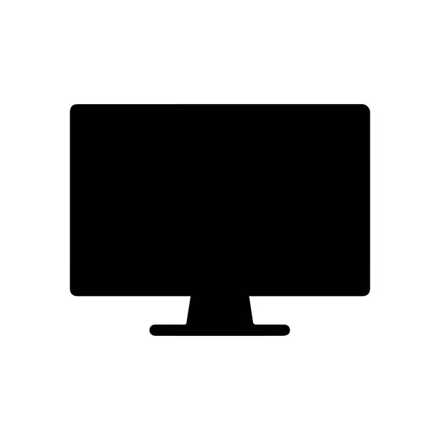 Vector monitor curved display black icon screen electronic computer design