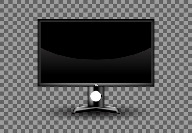 Vector monitor empty blank white, screen illustration 