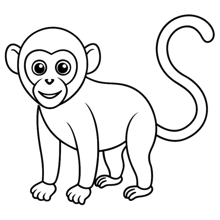 Monkey outline vector