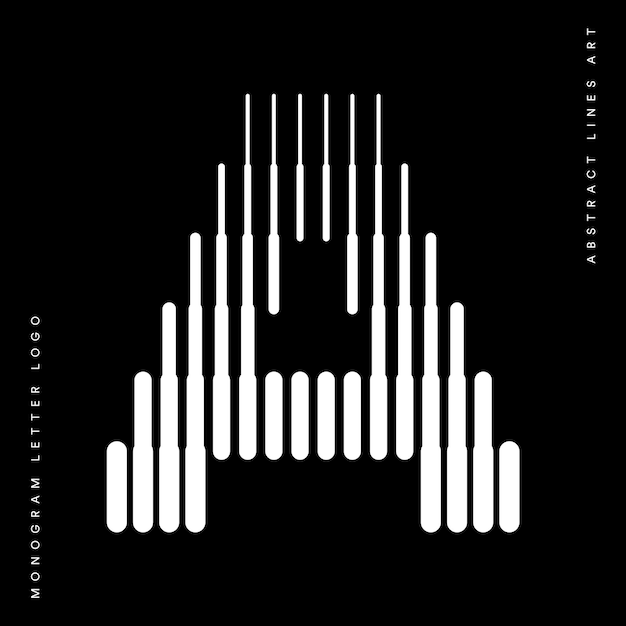 Vector monogram logo letter a lines abstract modern art vector illustration