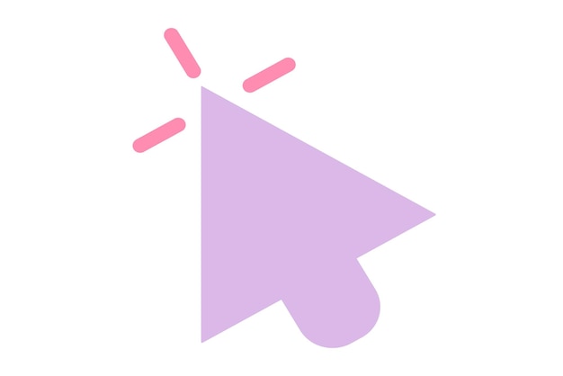 Vector mouse arrow flat sticker design