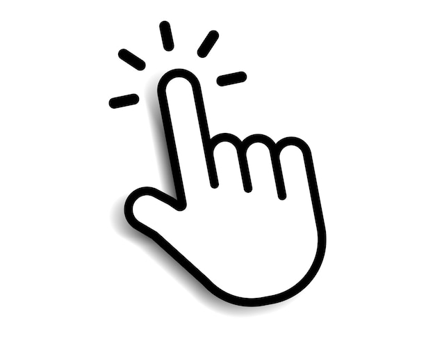 Vector mouse click cursor hand cursor click icon mouse pointer arrow cursor pointer hand click button