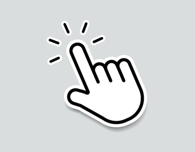 Vector mouse click cursor set hand cursor click icon mouse pointer set arrow cursor pointer click icon