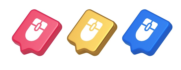 Vector mouse computer scrolling device cursor button click control cyberspace interface 3d icon