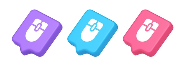 Vector mouse computer scrolling device cursor button click control cyberspace interface 3d icon