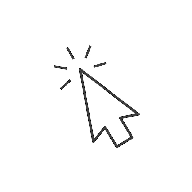 Vector mouse cursor icon click sign web thin line destination logo vector press cursor pointer button for w...