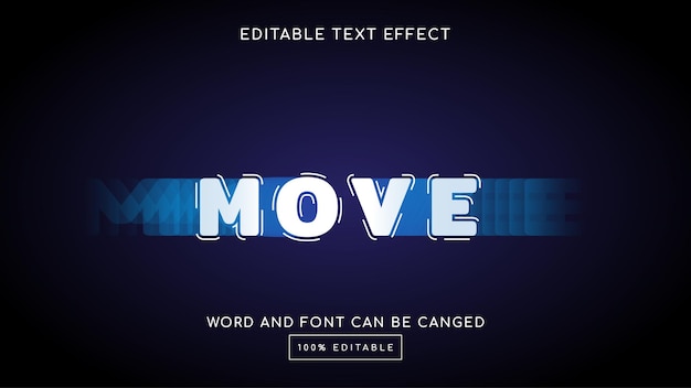 Vector move 3d editable text effect template