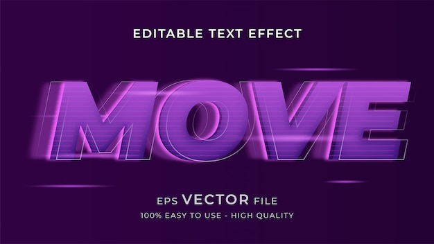 Vector move editable text effect concept