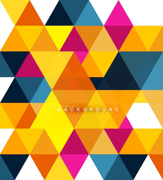 Vector multicolored triangles abstract background mosaic tiles concept