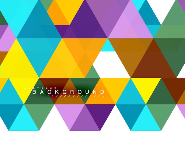 Vector multicolored triangles abstract background mosaic tiles concept