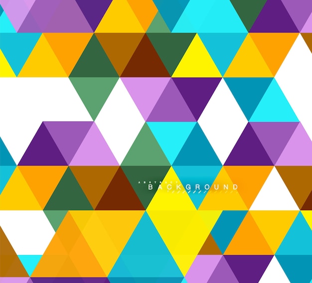 Vector multicolored triangles abstract background mosaic tiles concept