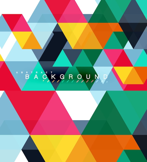Vector multicolored triangles abstract background mosaic tiles concept