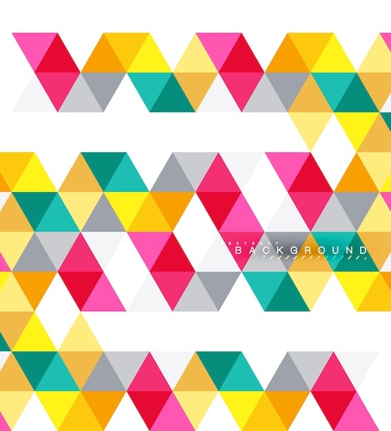 Vector multicolored triangles abstract background mosaic tiles concept