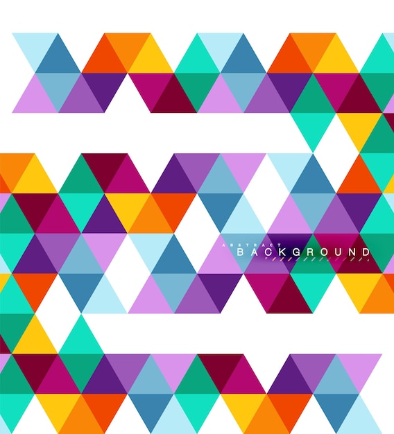 Vector multicolored triangles abstract background mosaic tiles concept