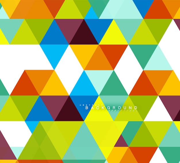 Vector multicolored triangles abstract background mosaic tiles concept