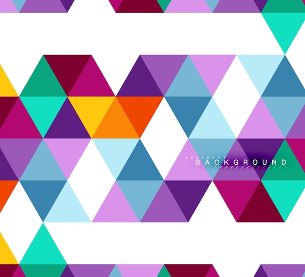 Vector multicolored triangles abstract background mosaic tiles concept