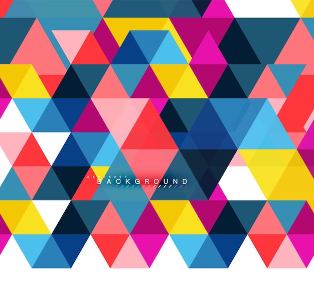 Vector multicolored triangles abstract background mosaic tiles concept
