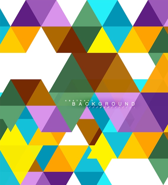 Vector multicolored triangles abstract background mosaic tiles concept
