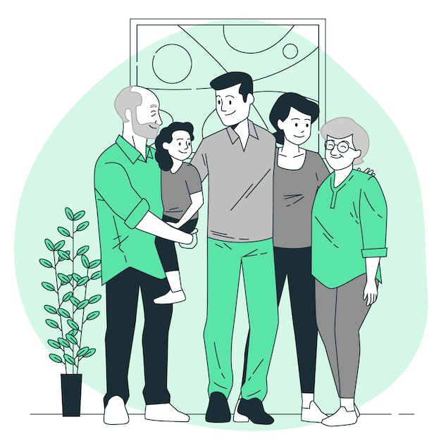 Vector multigenerational family concept illustration