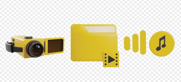 Vector multimedia 3d icons clipart