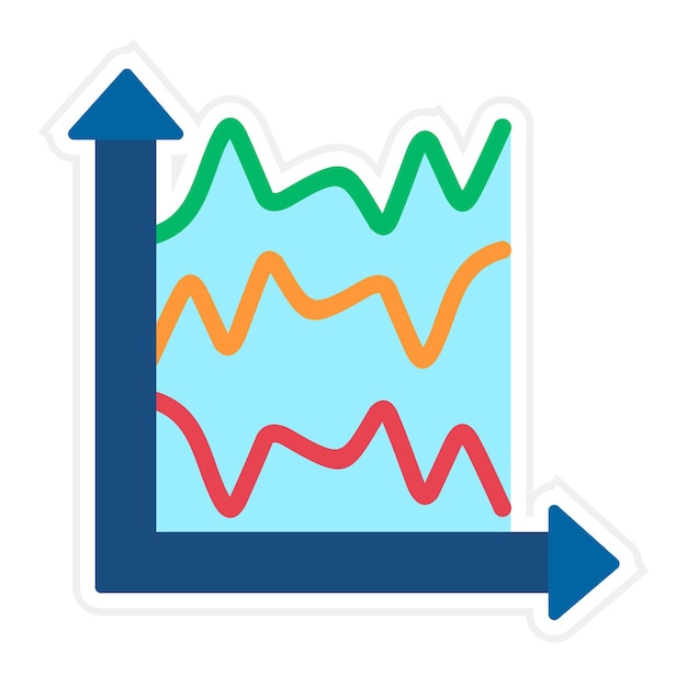 Vector multiple line graph vector icon can be used for infographics iconset