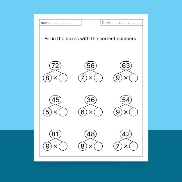 Vector multiplication math worksheets for kids.