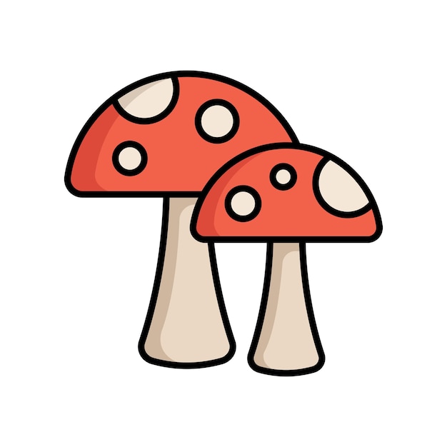 Vector mushroom icon vector design template in white background