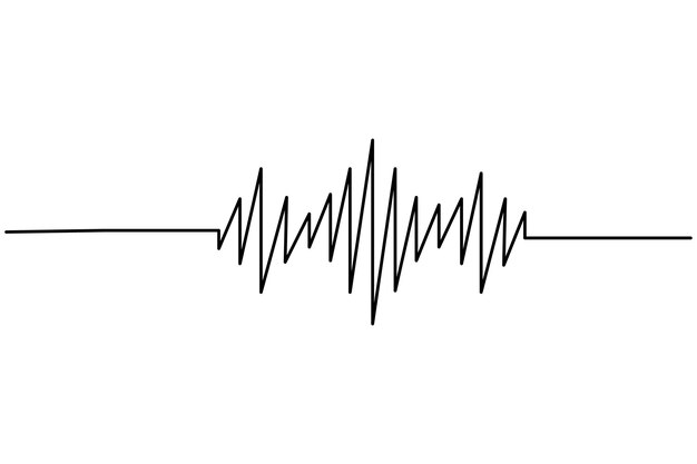 Vector music icon continuous one line drawing of isolated outline vector icon