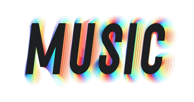 Vector music sign modern typography for banner