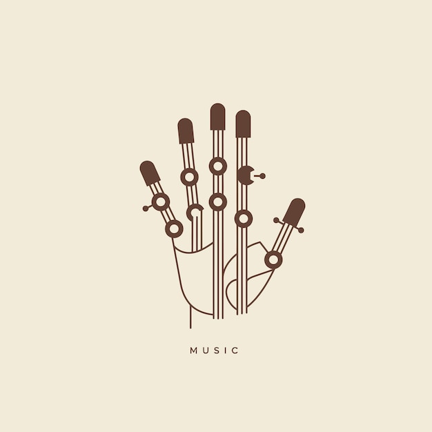 Vector musical hand