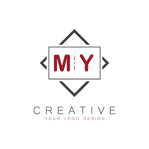 Vector my initial monogram logo with creative square style design