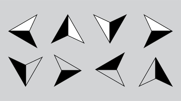 Vector navigation arrows set for direction and orientation