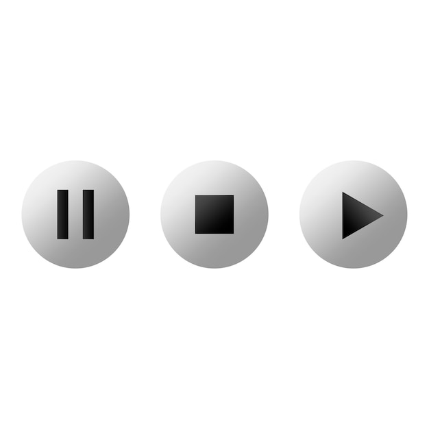 Vector navigation buttons. play, stop, pause buttons. player interface.