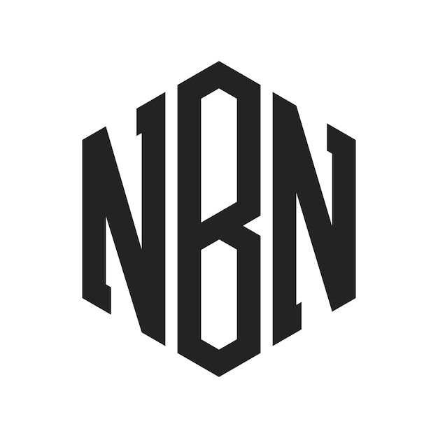 Vector nbn logo design initial letter nbn monogram logo using hexagon shape