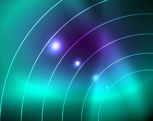 Vector neon circles abstract background