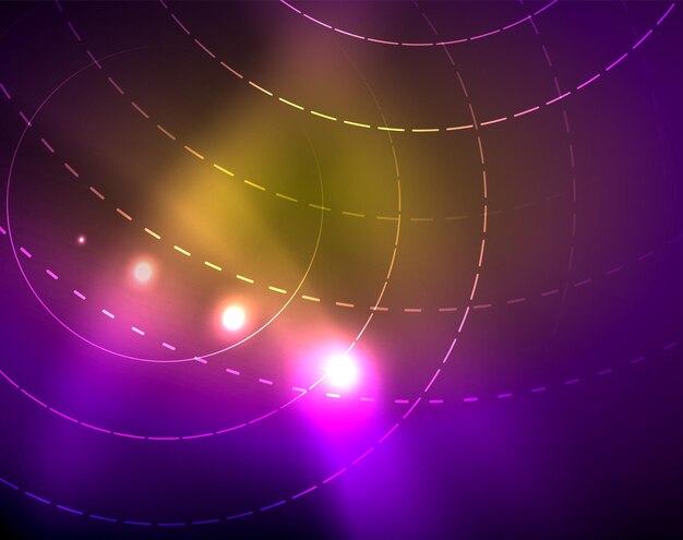 Vector neon circles abstract background
