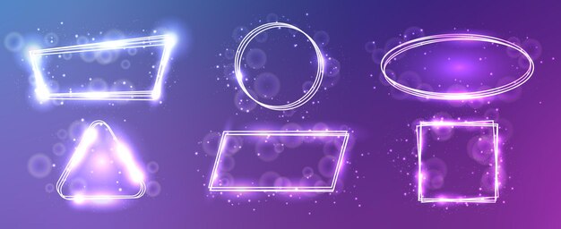 Vector neon frame with shining effects and sparkles
