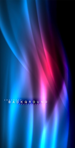 Vector neon glowing wave magic energy and light motion background