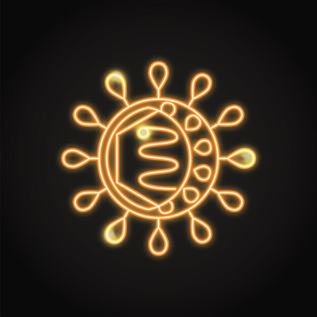 Vector neon hepatitis cell icon