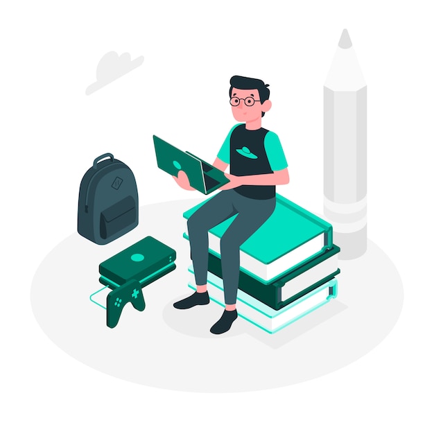 Vector nerd concept illustration 