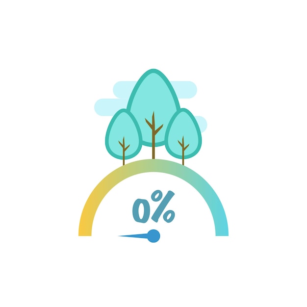 Vector net zero carbon emissions icon isolated on white background